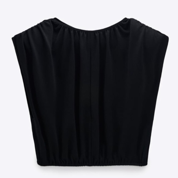 NWT Zara Padded Shoulder Crop Top - Picture 9 of 16